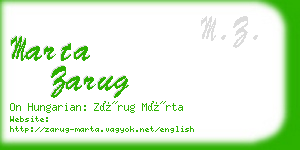 marta zarug business card